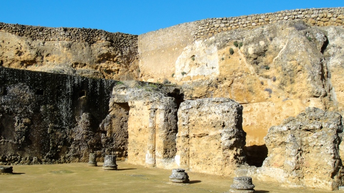Ruins of a large Roman mausoleum.