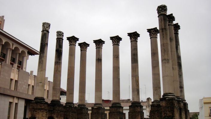 Ruins of a Roman temple were discovered in 1950 when trying to expand the City Hall!